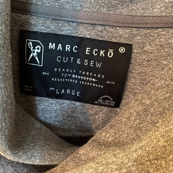 MARC ECKO CUT & SEW  DEADLY THREADS Long Sleeve Cowl Neck Sweatshirt Large NWOT - Picture 4 of 8